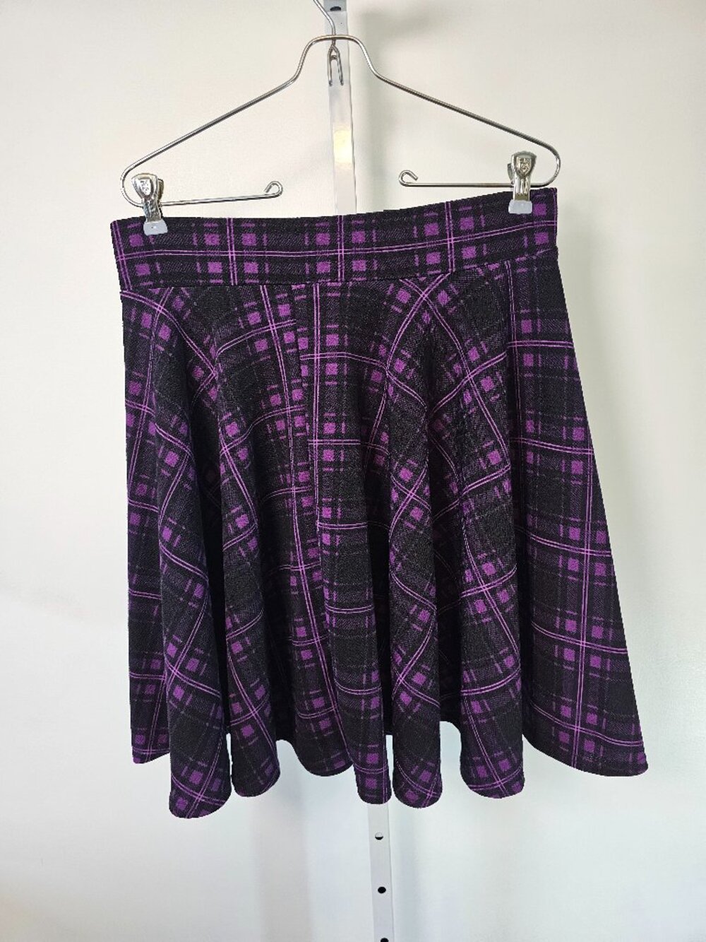 Urban Coco Skirt Purple Black Plaid Short A-line Goth Grunge Punk L